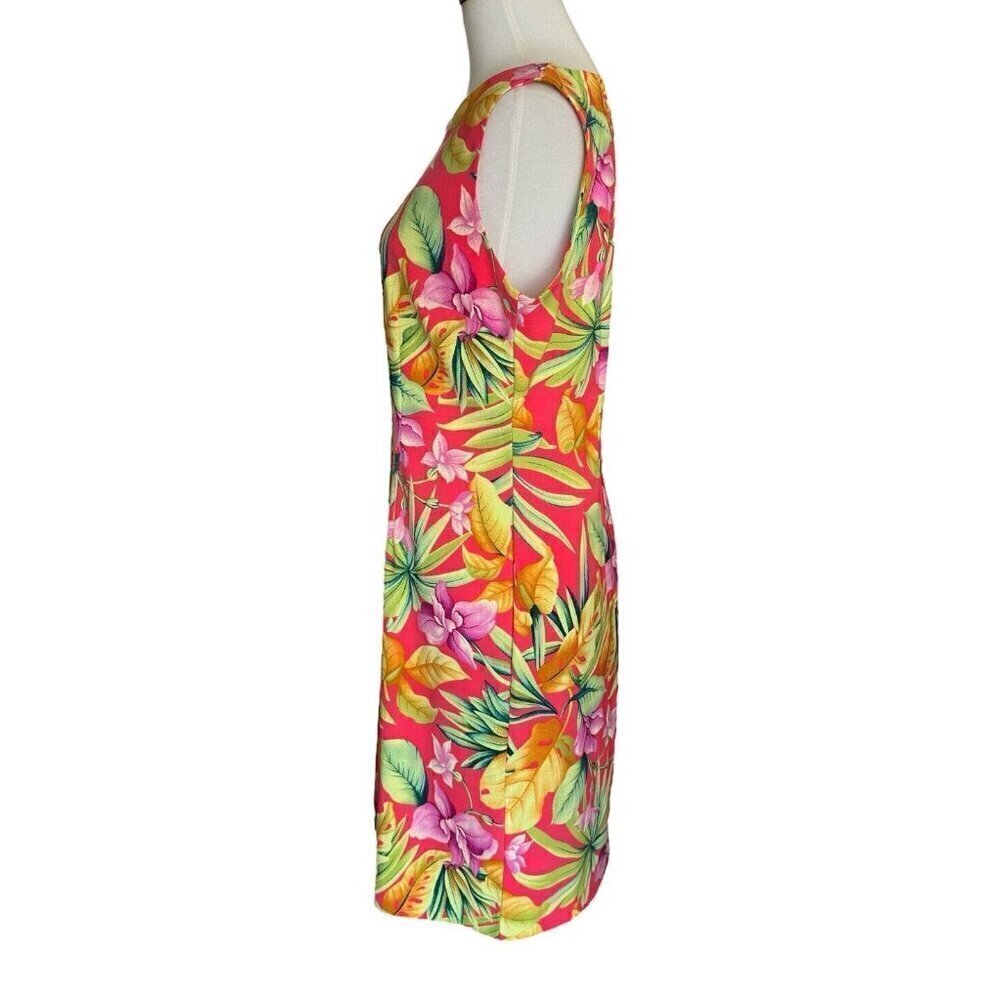 Vintage Ronnie Nicole by Ouida Floral Round Neck Sleeveless Sheath Dress Sz 8 - Picture 3 of 10